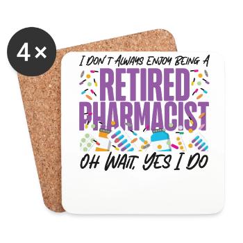 Technicien en pharmacie - Dessous de verre (lot de 4) - blanc - Devant
