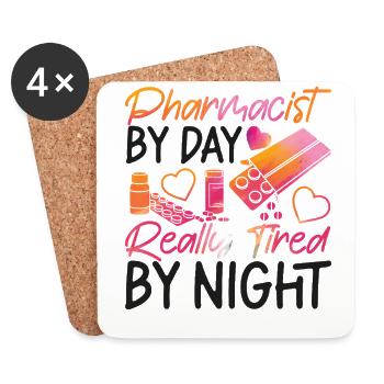 Pharmacy Tech Technician - Coasters (set of 4) - white - Front