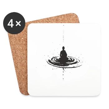 Japanische Meditation – Zen Ruhe im Wasser - Untersetzer (4er-Set) - Weiß - Vorne