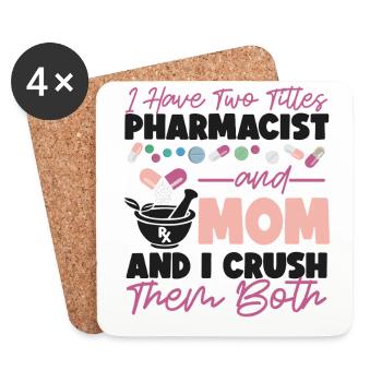 Technicien en pharmacie - Dessous de verre (lot de 4) - blanc - Devant
