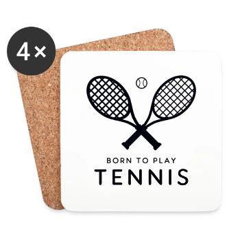 Tennis. Né pour jouer au tennis. Meilleur joueur - Dessous de verre (lot de 4) - blanc - Devant