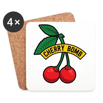 Fruit doux cerises fruit cadeau bombe - Dessous de verre (lot de 4) - blanc - Devant