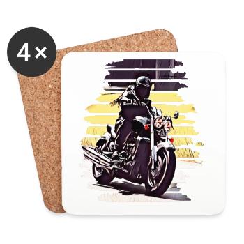 Motorcycle Cornering Rocket 3 - Coasters (set of 4) - white - Front