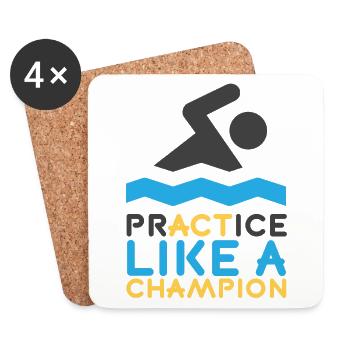 Pratique de la natation comme une championne de natation - Dessous de verre (lot de 4) - blanc - Devant