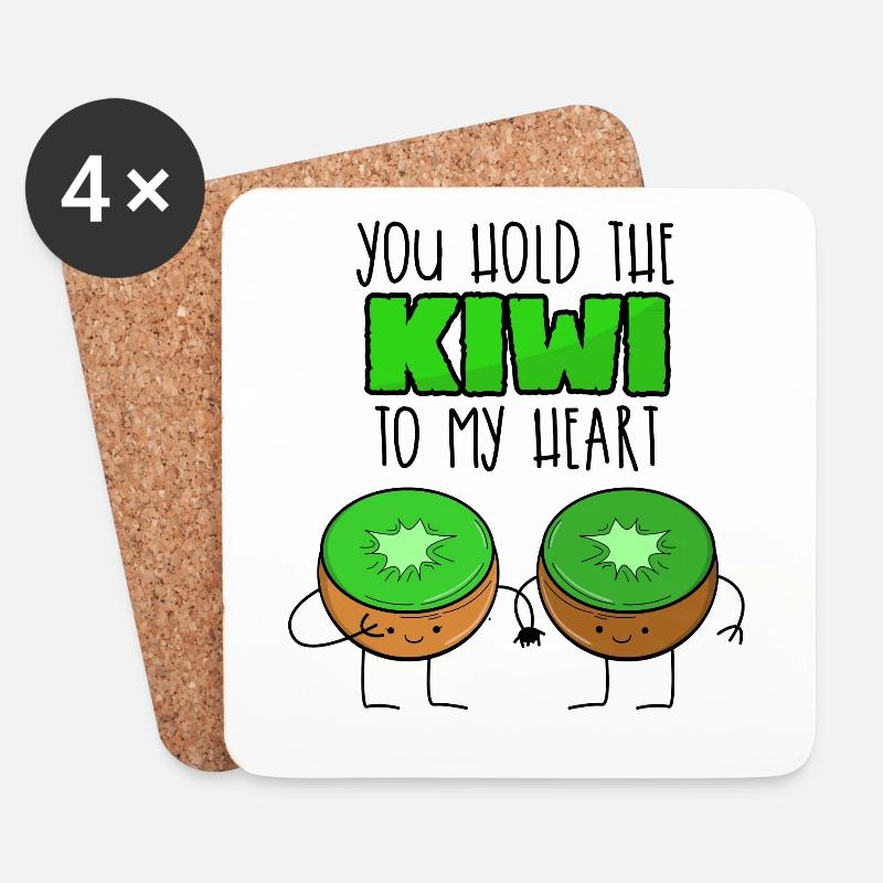 Kiwi - Untersetzer (4er-Set) - Weiß
