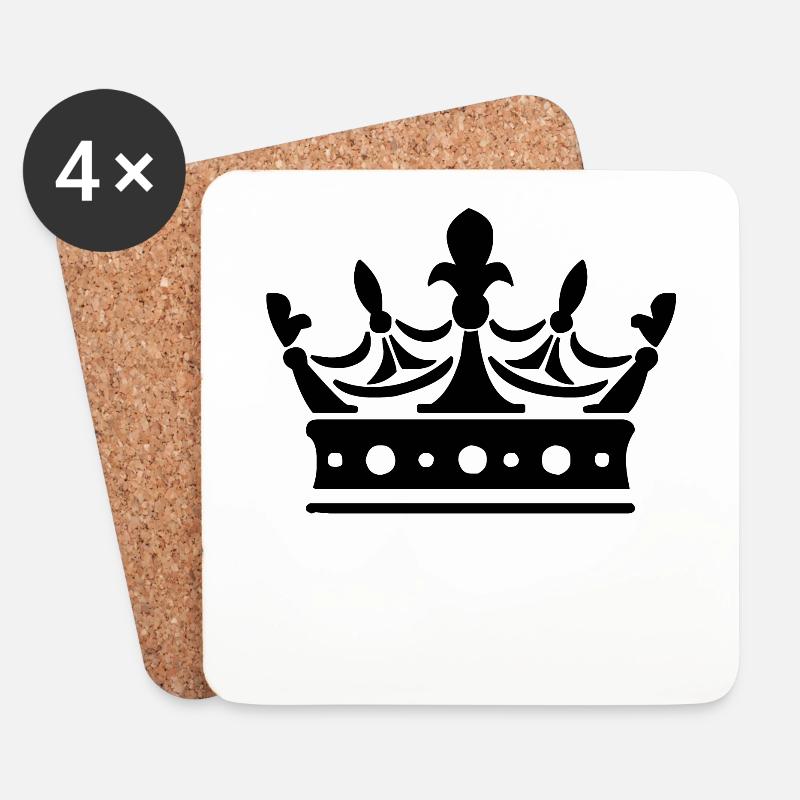 Krone Symbol König Kaiser Königin Mittelalter - Untersetzer (4er-Set) - Weiß
