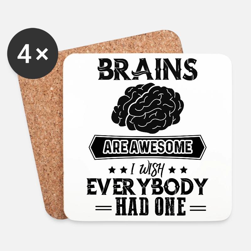 Brains Are Awesome - Untersetzer (4er-Set) - Weiß