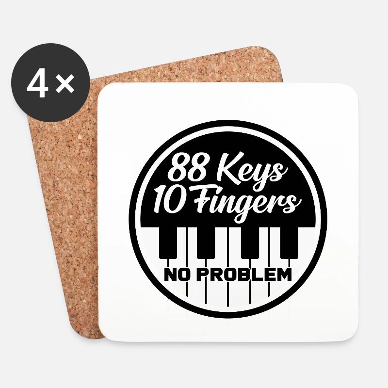 piano - Coasters (set of 4) - white