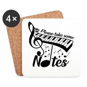Piano - Untersetzer (4er-Set) - Weiß - Vorne