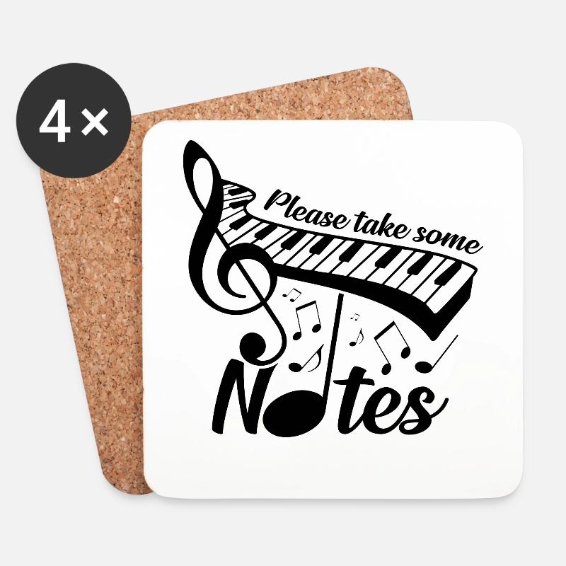 Piano - Untersetzer (4er-Set) - Weiß
