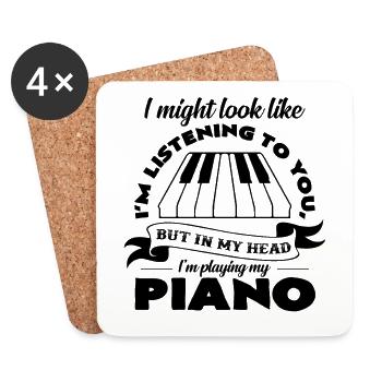 Piano - Untersetzer (4er-Set) - Weiß - Vorne