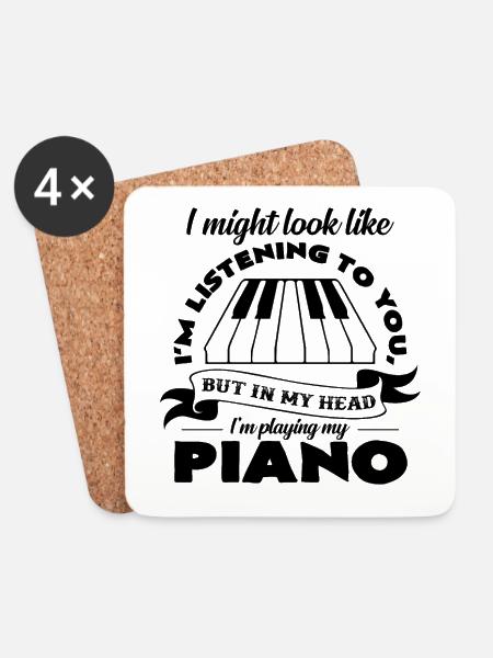 Piano - Untersetzer (4er-Set) - Weiß