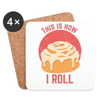 Cinnamon Cinammon Roll design I Funny biscuits - Coasters (set of 4) - white - Front