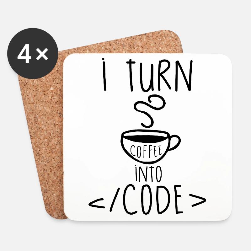 Programmierer - Untersetzer (4er-Set) - Weiß