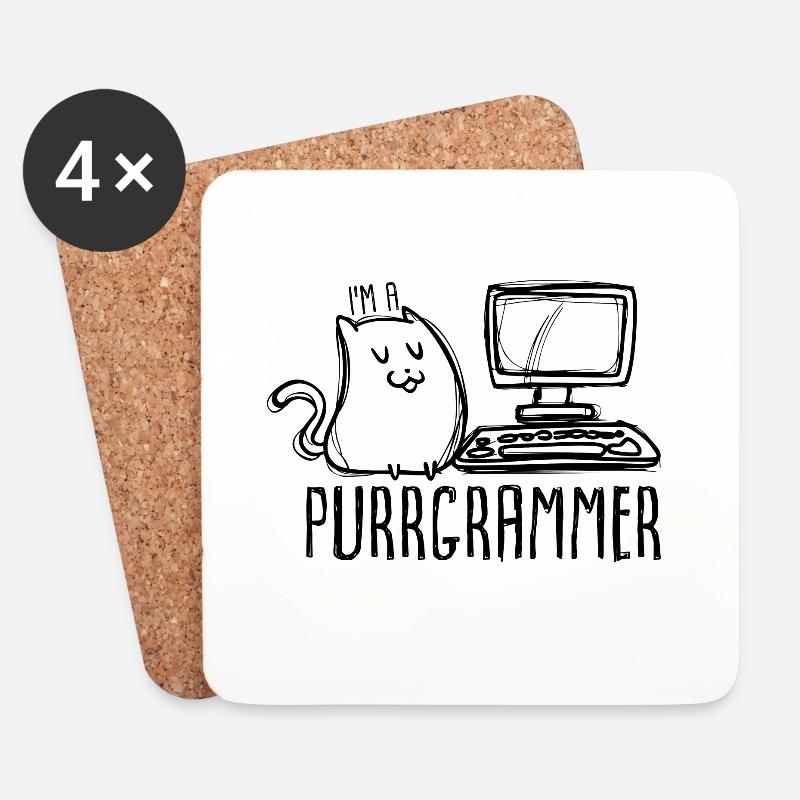Programmierer - Untersetzer (4er-Set) - Weiß