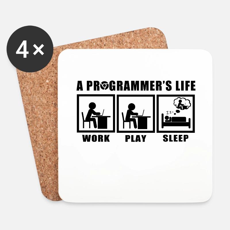 Programmierer - Untersetzer (4er-Set) - Weiß