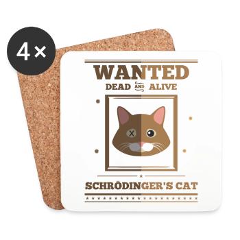 Schroedinger’s Cat I Funny Dead and Alive - Dessous de verre (lot de 4) - blanc - Devant