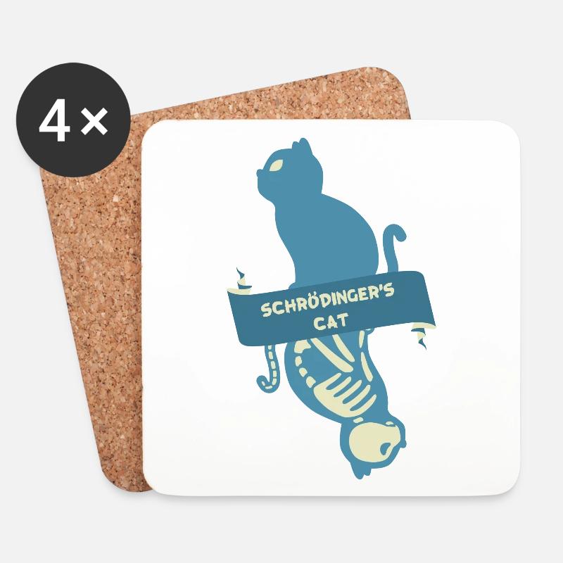 Schroedinger's Cat I Funny Dead or Alive - Untersetzer (4er-Set) - Weiß