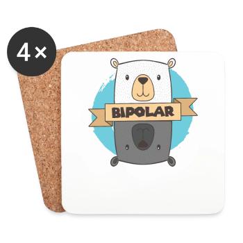 BiPolar Bear I Niedliche psychische Störung Design - Untersetzer (4er-Set) - Weiß - Vorne