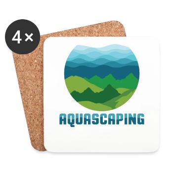 Aquascaping design I Aquarium Fish Tank Gardener - Dessous de verre (lot de 4) - blanc - Devant