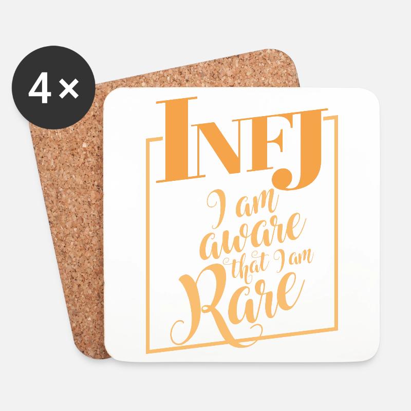 INFJ Bewusst, dass ich selten bin Design Lustiges Geschenk - Untersetzer (4er-Set) - Weiß