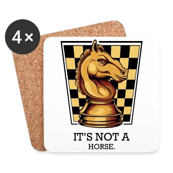 Chess Springer Horse Idées Cadeaux Drôle - Dessous de verre (lot de 4) - blanc - Devant