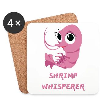 Jumbo Shrimp Grafik I Shrimp Whisperer Lustiges Geschenk - Untersetzer (4er-Set) - Weiß - Vorne