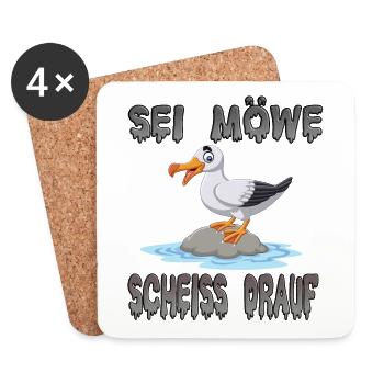 Be Seagull Shit On It - Coasters (set of 4) - white - Front