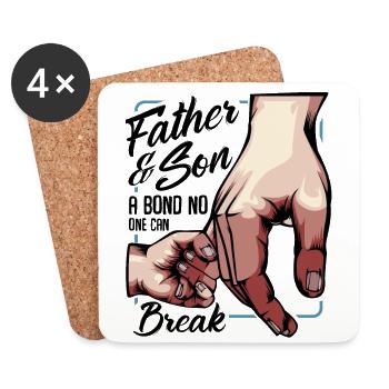 Cadeau des paroles sympas des meilleurs amis des Pères Fils - Dessous de verre (lot de 4) - blanc - Devant