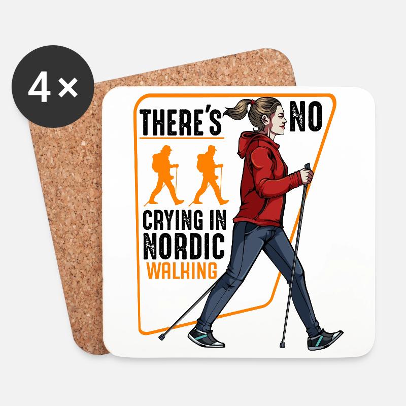 Nordic Walking - Untersetzer (4er-Set) - Weiß