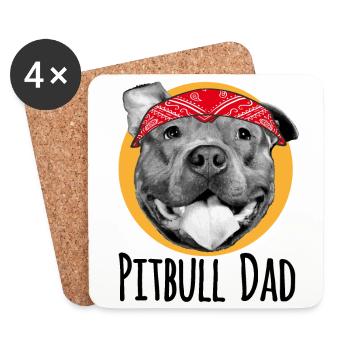 Pitbull Father - Dessous de verre (lot de 4) - blanc - Devant