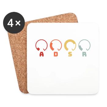 ADSR Synth Synthesizer Retro DJ Musik Geschenk Design - Untersetzer (4er-Set) - Weiß - Vorne