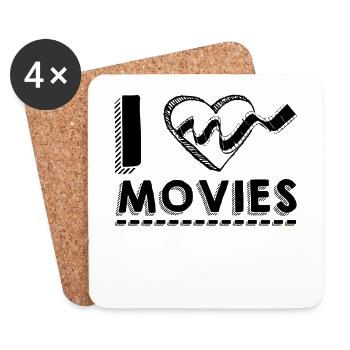 movie fans - Coasters (set of 4) - white - Front