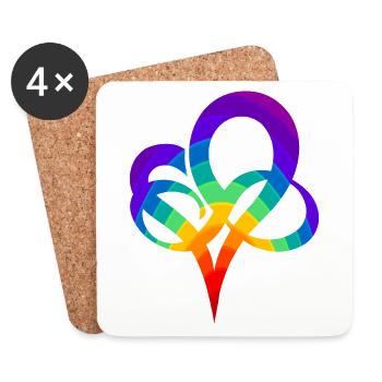 Colorful LGBTQ heart symbol polyamory gift - Coasters (set of 4) - white - Front