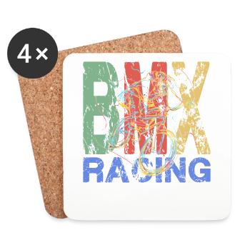BMX Racing - Untersetzer (4er-Set) - Weiß - Vorne