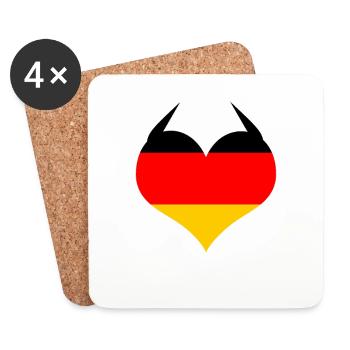 German Heart Germany Deutschland Horns product - Coasters (set of 4) - white - Front