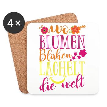 Blumen Blühen Florsit Floristik Floristin Lächeln - Untersetzer (4er-Set) - Weiß - Vorne