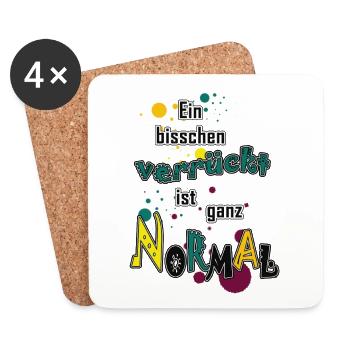 Ein bisschen verrückt Spruch | Yolo-Artwork - Untersetzer (4er-Set) - Weiß - Vorne