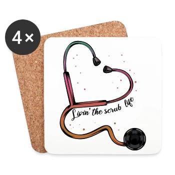 Krankenschwester - Untersetzer (4er-Set) - Weiß - Vorne