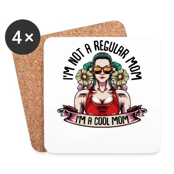I'm Not A Regular Mom I'm A Cool Mom Gift - Coasters (set of 4) - white - Front