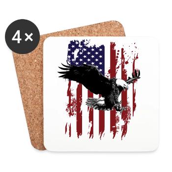 Eagle amerikanische Flagge - Untersetzer (4er-Set) - Weiß - Vorne