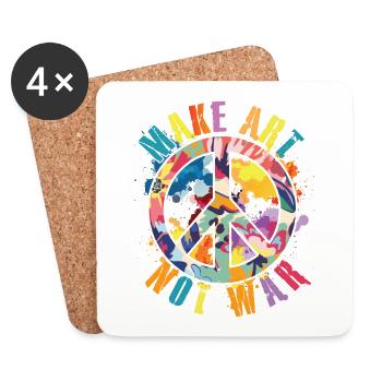 Make art not war - Art Artist Painting Painter - Coasters (set of 4) - white - Front