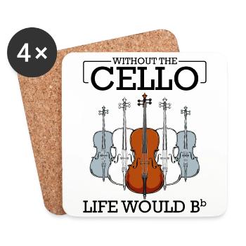 violoncelle - Dessous de verre (lot de 4) - blanc - Devant