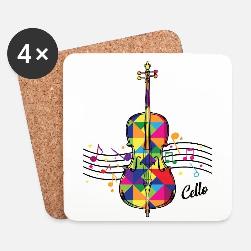 Cello - Untersetzer (4er-Set) - Weiß