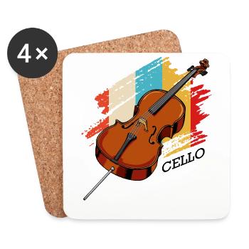 violoncelle - Dessous de verre (lot de 4) - blanc - Devant