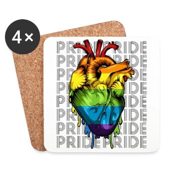 LGBT - Untersetzer (4er-Set) - Weiß - Vorne