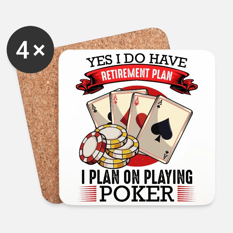 Poker - Untersetzer (4er-Set) - Weiß