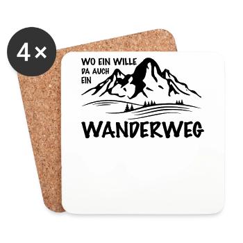 Wanderweg - Untersetzer (4er-Set) - Weiß - Vorne