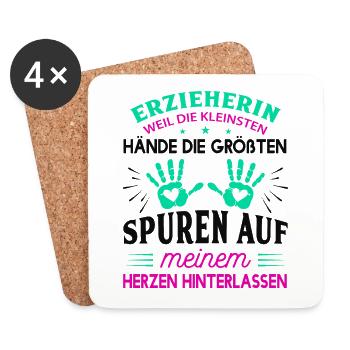 Erzieherin - Untersetzer (4er-Set) - Weiß - Vorne