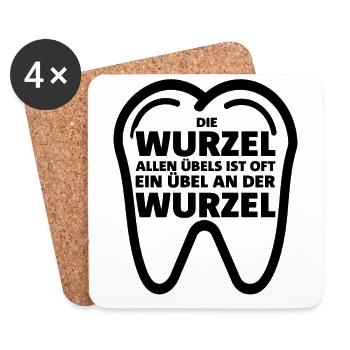 Zahnärzte - Untersetzer (4er-Set) - Weiß - Vorne